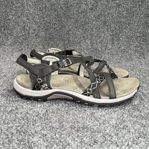 Merrell Jacardia Sandals Womens Size 7 Black Leather Strappy Oudoor Hiking Water